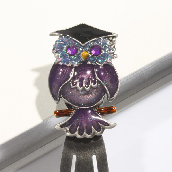 Jewel Pewter Graduation Owl Bookmark