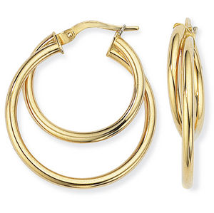 9ct Double Hoop Earrings