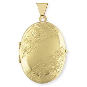 9ct Hand-Engraved Oval Locket