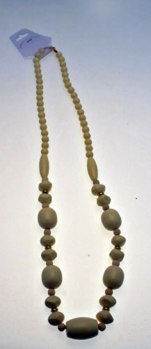 Jewellery Retro 80s Ivory Ball Beaded Necklace