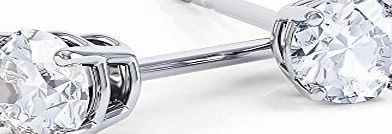 Jian London Eternity 2ct White Sapphire Silver Stud Earrings (WHITE GOLD)