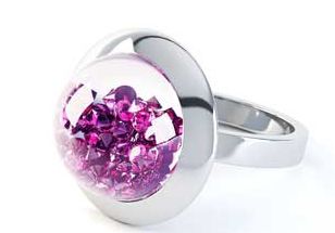 Jian London Stardust Sterling Silver Pink Sapphire Ring -