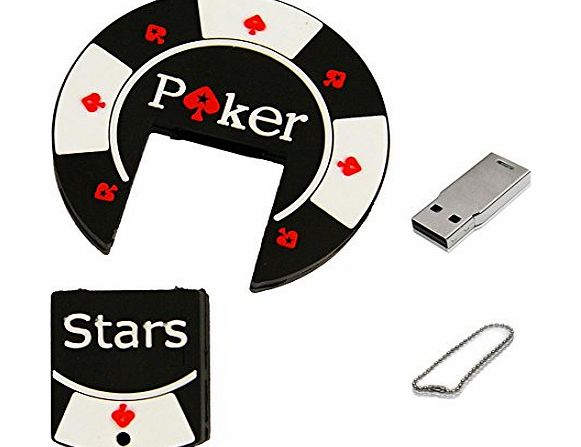 JJOnline 16GB USB Stick Black Silicone Rubber Gel Casino Chips Poker Stars Key Ring USB Flash Drive Casing - Part Of JJOnlinestore Mobile Phone And PC Accessories