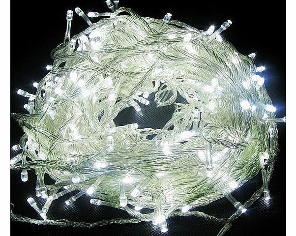 JnDee Fully Waterproof Fairy Lights 32M 300 LED WHITE Colour with 8 Light Effects Functions, for Both Indoor and Outdoor Christmas Tree Wedding Parties Decoration