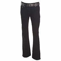 John by John Richmond Black denim jeans with studded belt