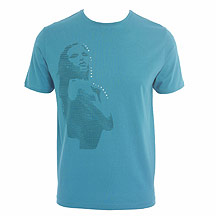 Electric blue girl print t shirt