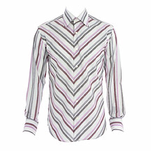 Pink/grey diagonal stripe shirt