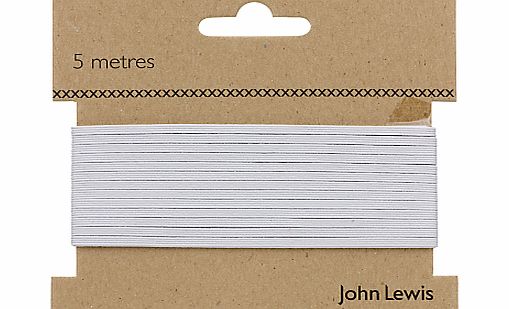 John Lewis 4 Corded Elastic, White