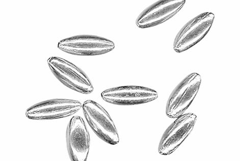 John Lewis 7mm Oval Beads, Pack of 50, Silver