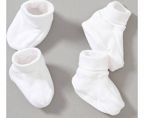 Basic Booties, White, Pack of 2,