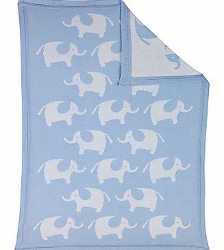 John Lewis Baby Elephant Pram Blanket, Blue