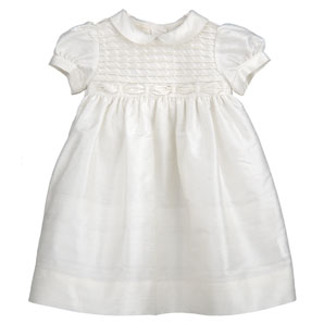John Lewis Baby Silk Dress, Ivory, 12 -18 months