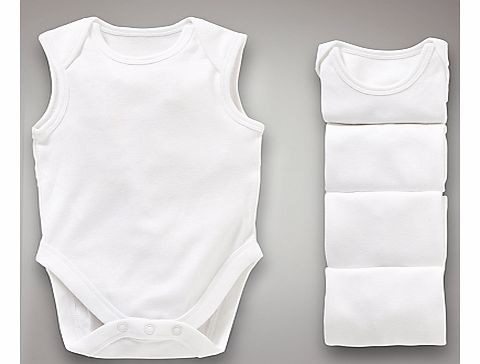 John Lewis Baby Sleeveless Bodysuits, Pack of 5