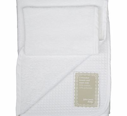 John Lewis Baby Waffle Hooded Towels and Wash