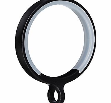 John Lewis Black Curtain Rings, Pack of 6,