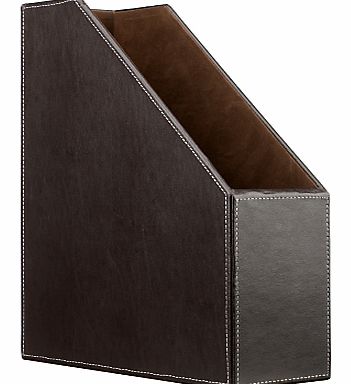 Brown Faux Leather Stitched Magazine