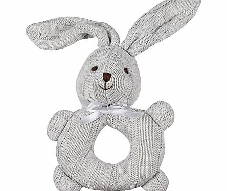 Cable Knit Rabbit Rattle, Grey