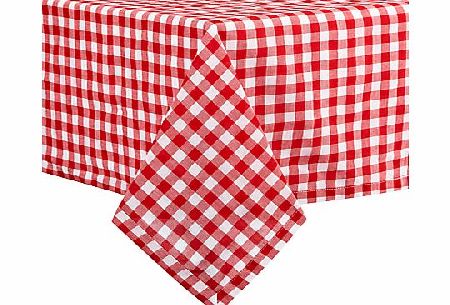 John Lewis Check Tablecloth, Red