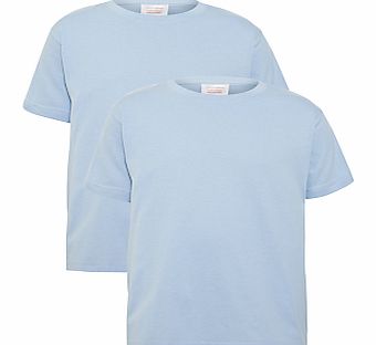 John Lewis Cotton T-Shirt, Pack of 2, Blue