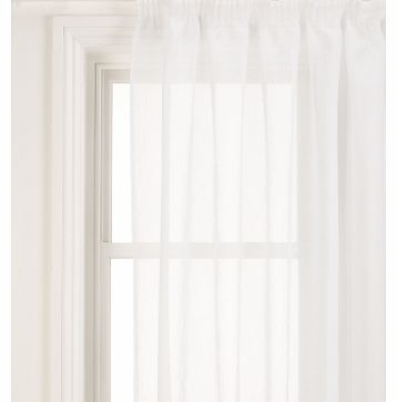 John Lewis Crushed Voile Tape Top Panel, White