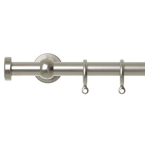 John Lewis Eton Curtain Pole Kit- Nickel- L200cm x Dia.14mm