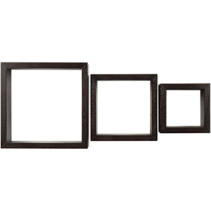 Geo Open Cube Shelves- Set of 3- Chocolate