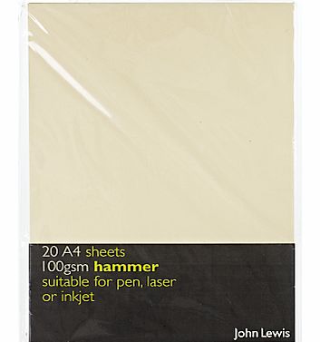 John Lewis Hammer A4 Paper, Ivory, 20 Sheets