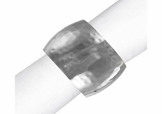 John Lewis Hammered Napkin Ring, Set of 4, Silver