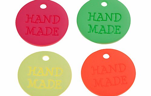 John Lewis Hand Made Neon Tags, Pack of 4
