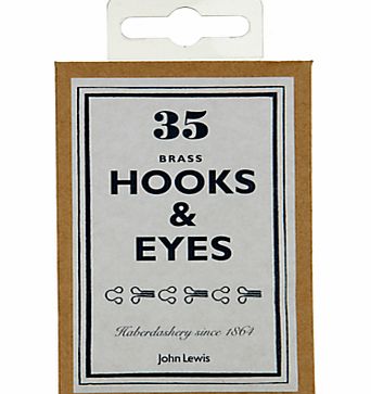 John Lewis Heritage Hooks and Eyes, Pack of 35