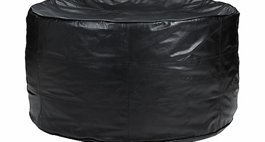 John Lewis Leather Sprawl Bean Bag, Black