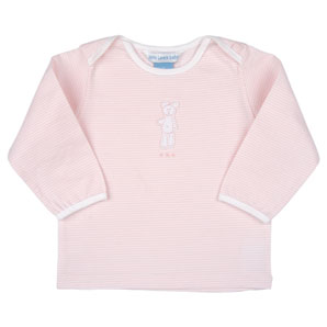 john lewis Long Sleeve Stripe T-Shirt- Pink- Newborn