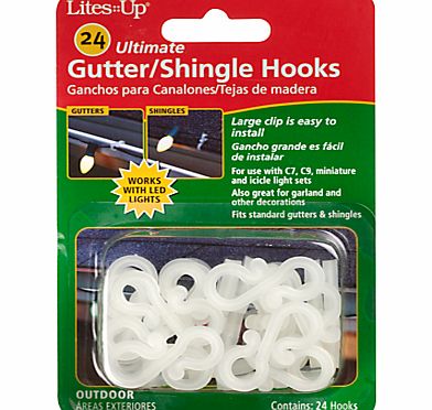 Outdoor Light Gutter Hooks, Pack of 24