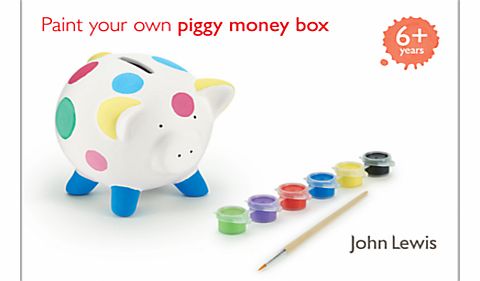 John Lewis Paint Your Own Piggy Money Box Kit