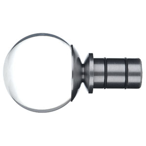 Polished Steel Clear Ball Finial- 25mm