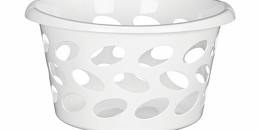 John Lewis Round Laundry Basket, White, Small