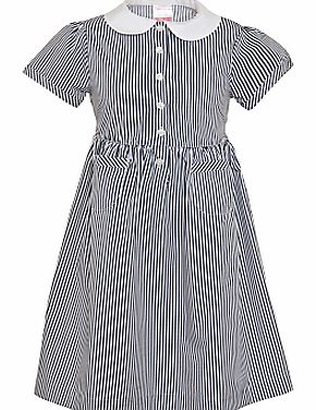 John Lewis School Striped Summer Dress, Navy