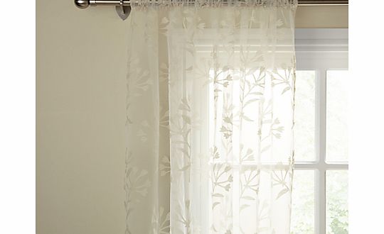 John Lewis Silhouette Flower Voile Panel, Natural