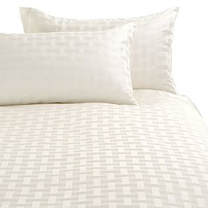 Square Weave Duvet Cover, Oyster, Double