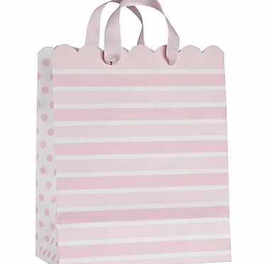John Lewis Stripe Gift Bag, Baby Pink, Small