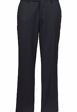 John Lewis Tailored Pinstripe Suit Trousers, Navy