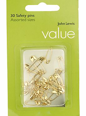 The Basics Brass Safety Pins, Set of 30