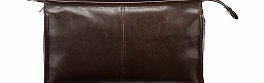John Lewis Traditional Wash Bag, Brown
