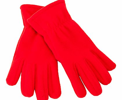 John Lewis Unisex Fleece Gloves, Red