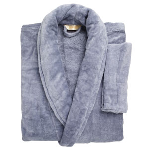 john lewis Velour Unisex Bathrobe, Storm, Extra Large, 112cm - 117cm, 42in - 46in