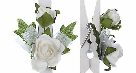 John Lewis Wedding Flower Pegs, Pack of 8, White
