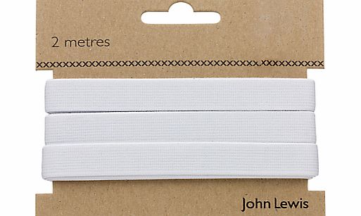 John Lewis Woven Elastic, White