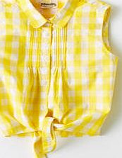Johnnie  b Tie Front Shirt, Sunny Yellow Gingham 33921362