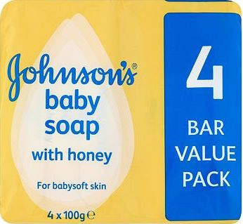Johnsons, 2041[^]10029612 Baby Soap with Honey 4 x 100g 10029612