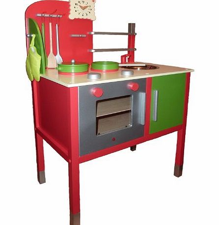 Wooden Cooker and Kitchen With Pans, Utensils and Accessories: Childrens Wooden Cooker / Wooden Kitchen Suitable for Boys and Girls from 3 years +